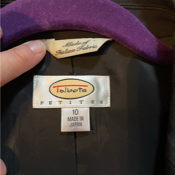 Talbots Black Wool Blend Blazer - Size 10 Petite - 2 Button Classic Jacket - Picture 4 of 7